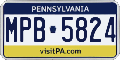 PA license plate MPB5824