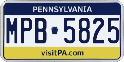 PA license plate MPB5825
