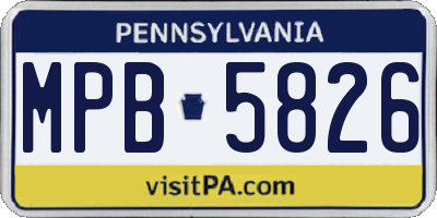 PA license plate MPB5826