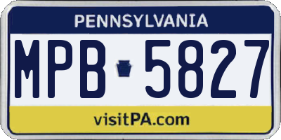 PA license plate MPB5827
