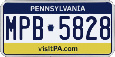 PA license plate MPB5828