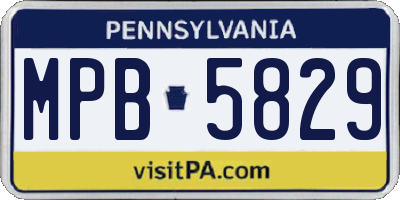 PA license plate MPB5829