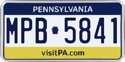PA license plate MPB5841