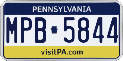 PA license plate MPB5844