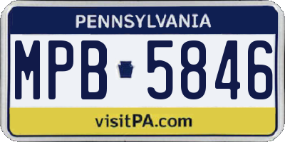 PA license plate MPB5846