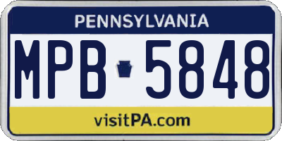 PA license plate MPB5848