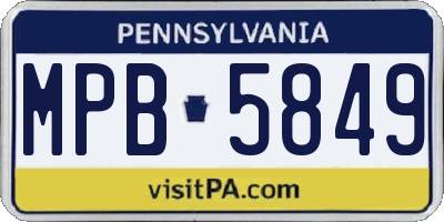 PA license plate MPB5849