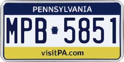 PA license plate MPB5851