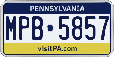PA license plate MPB5857
