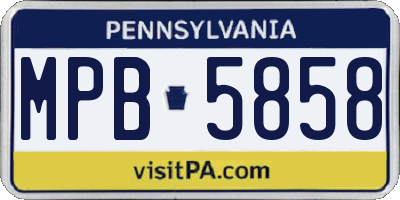 PA license plate MPB5858