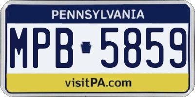PA license plate MPB5859