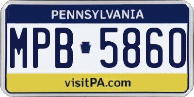 PA license plate MPB5860