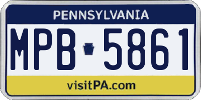 PA license plate MPB5861