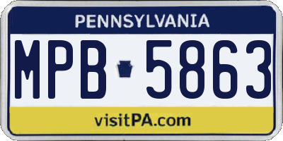 PA license plate MPB5863