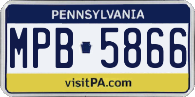 PA license plate MPB5866