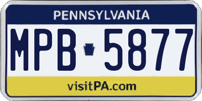 PA license plate MPB5877