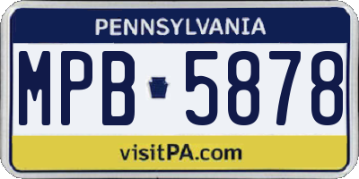 PA license plate MPB5878