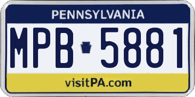 PA license plate MPB5881