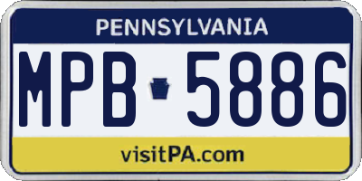 PA license plate MPB5886