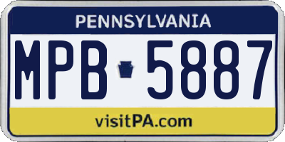 PA license plate MPB5887