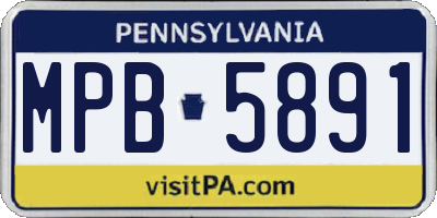 PA license plate MPB5891