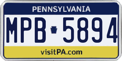 PA license plate MPB5894