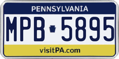 PA license plate MPB5895