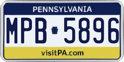 PA license plate MPB5896