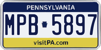 PA license plate MPB5897