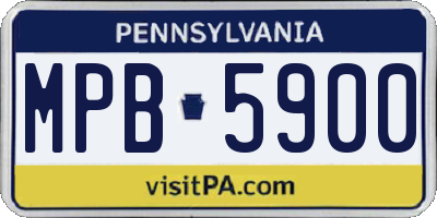 PA license plate MPB5900