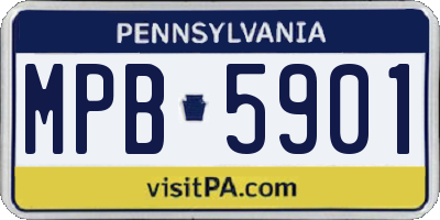 PA license plate MPB5901