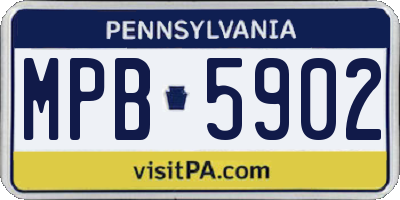 PA license plate MPB5902