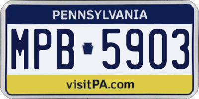 PA license plate MPB5903