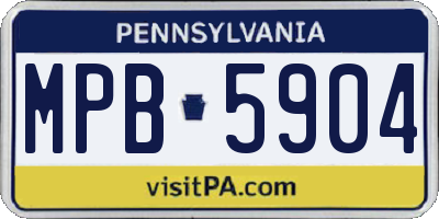 PA license plate MPB5904