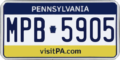 PA license plate MPB5905