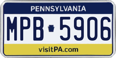 PA license plate MPB5906