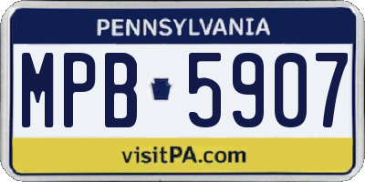 PA license plate MPB5907