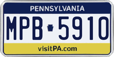 PA license plate MPB5910