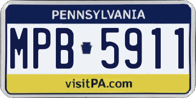 PA license plate MPB5911