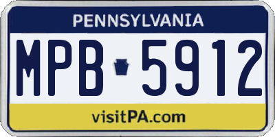 PA license plate MPB5912