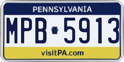 PA license plate MPB5913