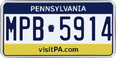 PA license plate MPB5914
