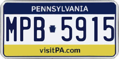 PA license plate MPB5915