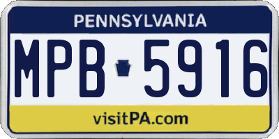 PA license plate MPB5916