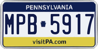 PA license plate MPB5917