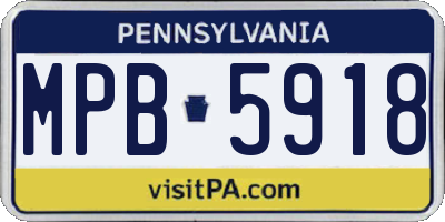 PA license plate MPB5918