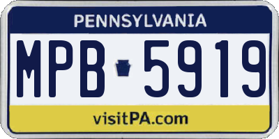 PA license plate MPB5919