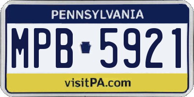 PA license plate MPB5921