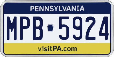 PA license plate MPB5924
