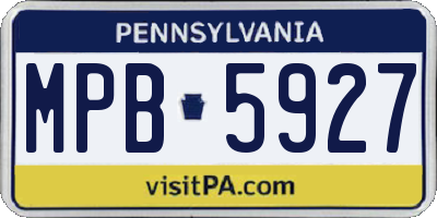 PA license plate MPB5927